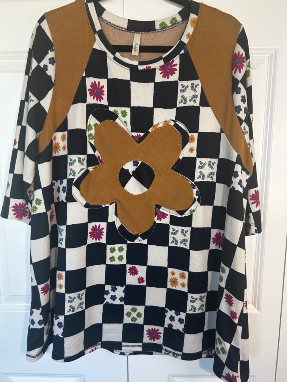 Celeste Black & White Checkerboard Mini Dress/Oversized Top